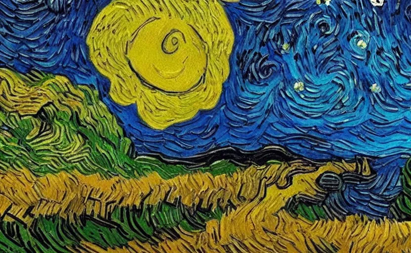 Prompt: a beautiful landscape in the style of vincent van gogh, ultra realistic, beautiful