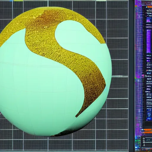 Prompt: A sphere mapped onto a 2d surface