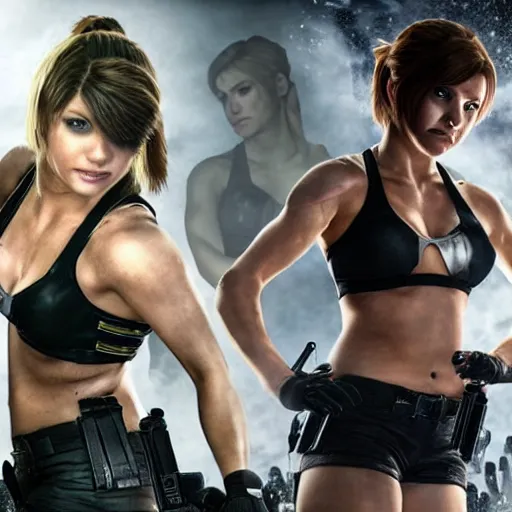 Image similar to alexa bliss as jill valentine in resident evil, 4k, high detail, high-resolution photograph, professional photography