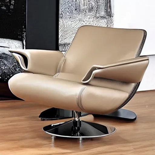 Prompt: futuristic leather chair