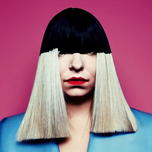 Image similar to Sia Furler artistic photoshoot wearing artistic fashion