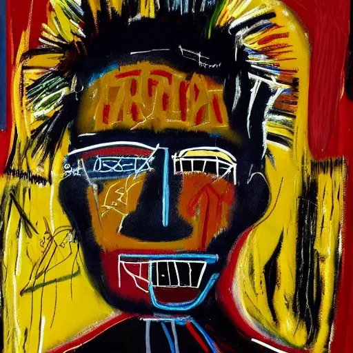 Image similar to A extremely highly detailed majestic hi-res beautiful immaculate head and shoulders painting of a strong black african man by Jean-Michel Basquiat, 8k, high textures, hyper sharp, insanely detailed and intricate, super detailed, 4k HDR high quality