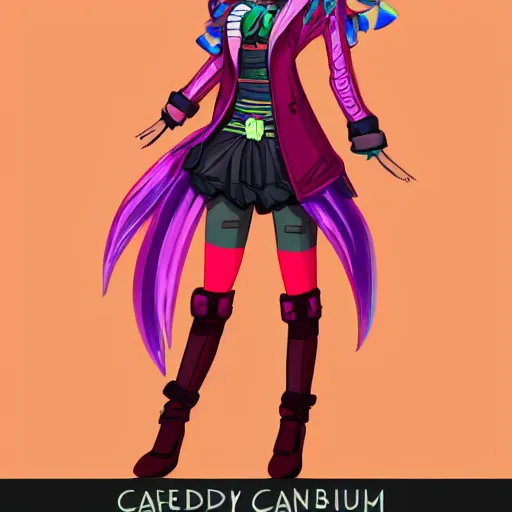 Prompt: candypunk character design, trending on artstation