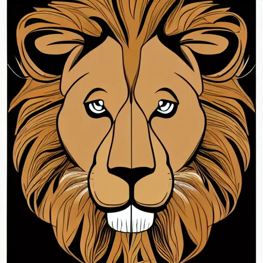 Image similar to a happy lion, Cartoonist, Anthropomorphic, portrait, highly detailed, colorful, illustration, smooth and clean vector curves, no jagged lines, vector art, smooth