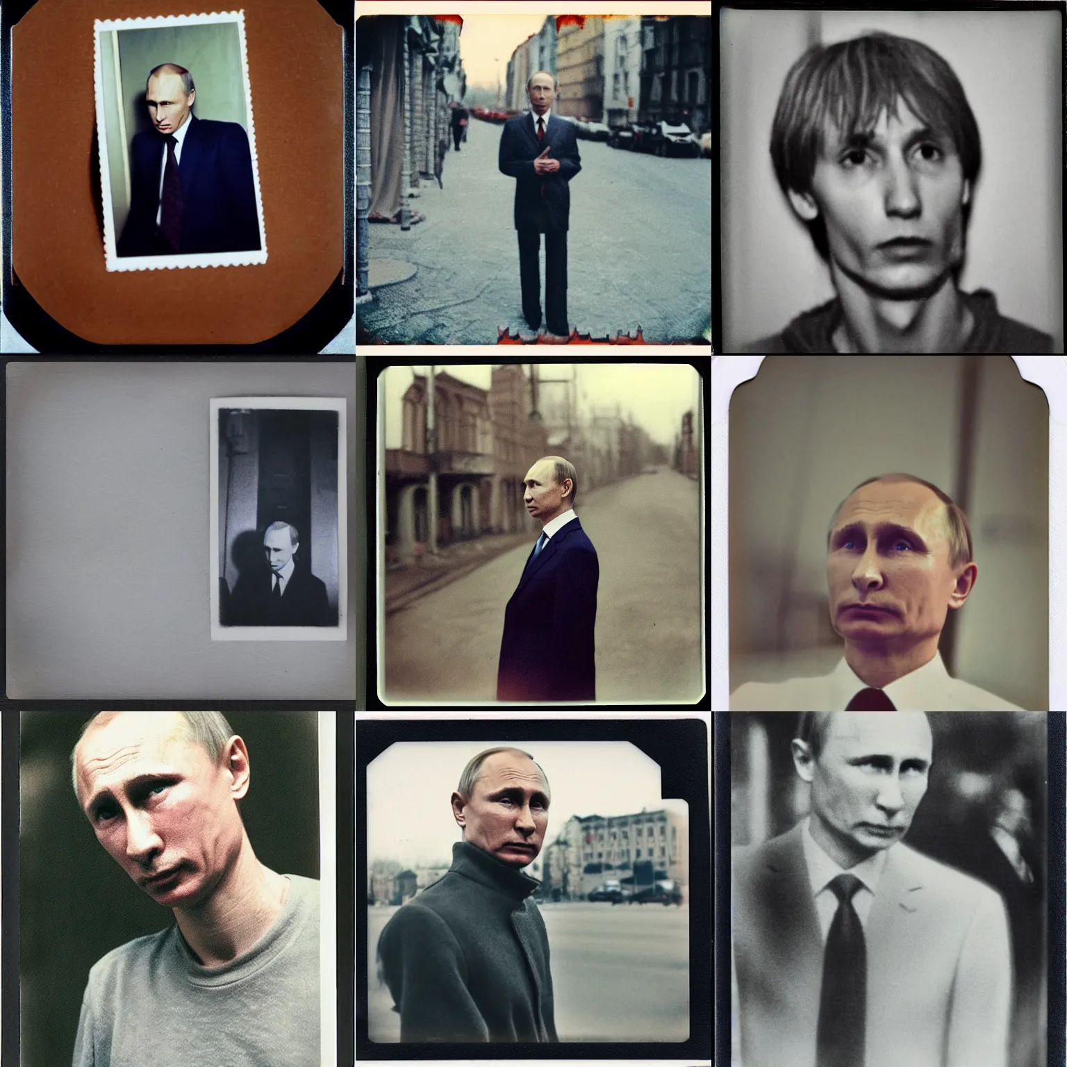 Prompt: vladimir putin as a anorexic in legnica, medium shot, photorealistic, polaroid, vintage, color, documentary photograph