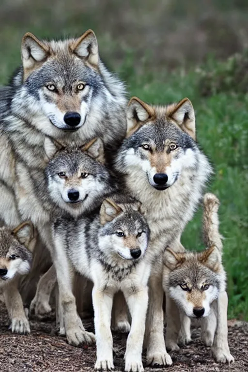 Image similar to wolf with cubs