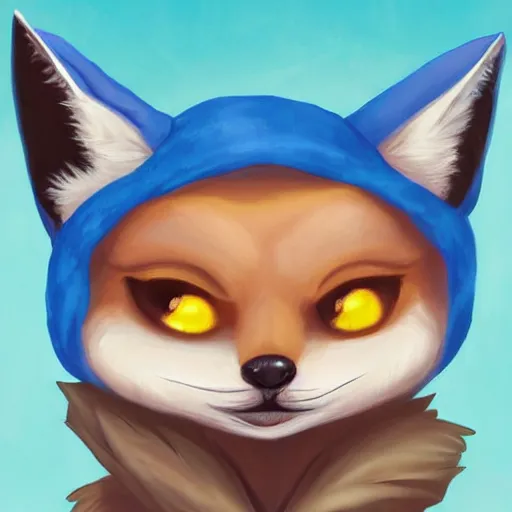 Image similar to furry ( fandom ) art of a cute anthropomorphic sandy fennec fox and blue eyes and wearing a blue sweatshirt holding fireballs, digital art, painting, trending on furaffinity, big eyes