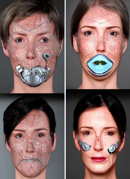 Image similar to Cybernetic facial modifications, photo