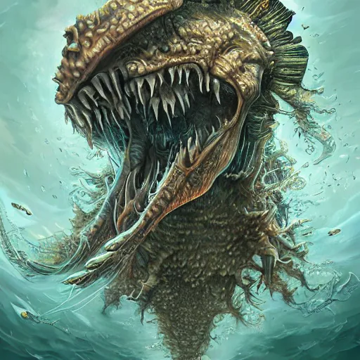 Image similar to creatures of the deep unknown, realistic, hyper detailed, illustration, trending on artstation