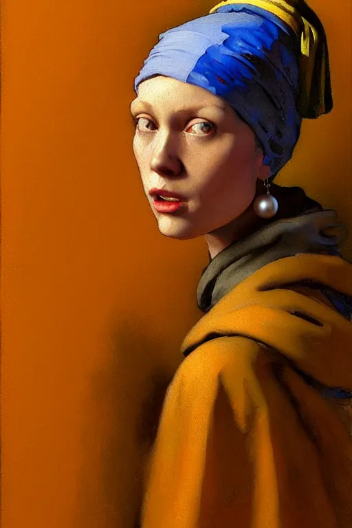 Image similar to full character portrait not the girl with the pearl earring in the style of half - life 2 team fortress 2 scout video game character art character design, painting by gaston bussiere, katsuya terada, nc wyeth, greg rutkowski, craig mullins, vermeer, frank frazetta, mucha, tom of finland, trending on artstation, jeffery catherine jones