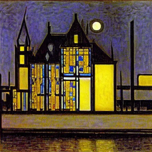 Image similar to Night of the life by piet mondrian