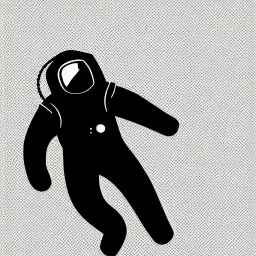 Image similar to an astronaut floating in space, svg