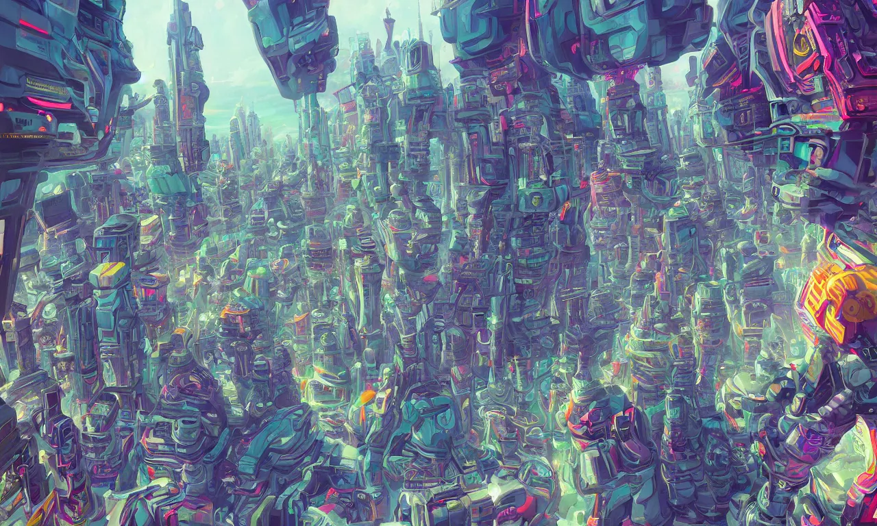 Image similar to futuristic city, illustration painting, oil on canvas, intricate, portrait, detailed illustration, hd, digital art, overdetailed art, concept art, complementing colors, detailed, illustration painting by alex gray, digital art, overdetailed art, concept art, complementing colors rendered by beeple, syd meade