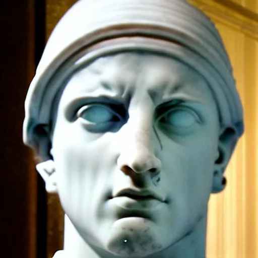 Image similar to eminem as a greek marble statue