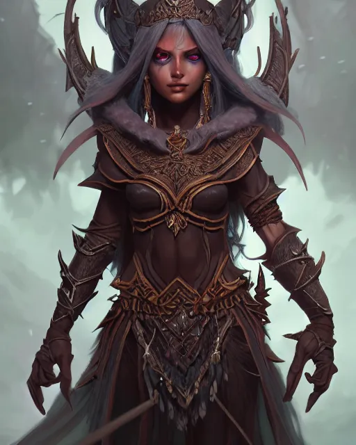 Image similar to dark elf princess, highly detailed, d & d, fantasy, highly detailed, digital painting, trending on artstation, concept art, sharp focus, illustration, global illumination, shaded, art by artgerm and greg rutkowski and fuji choko and viktoria gavrilenko and hoang lap