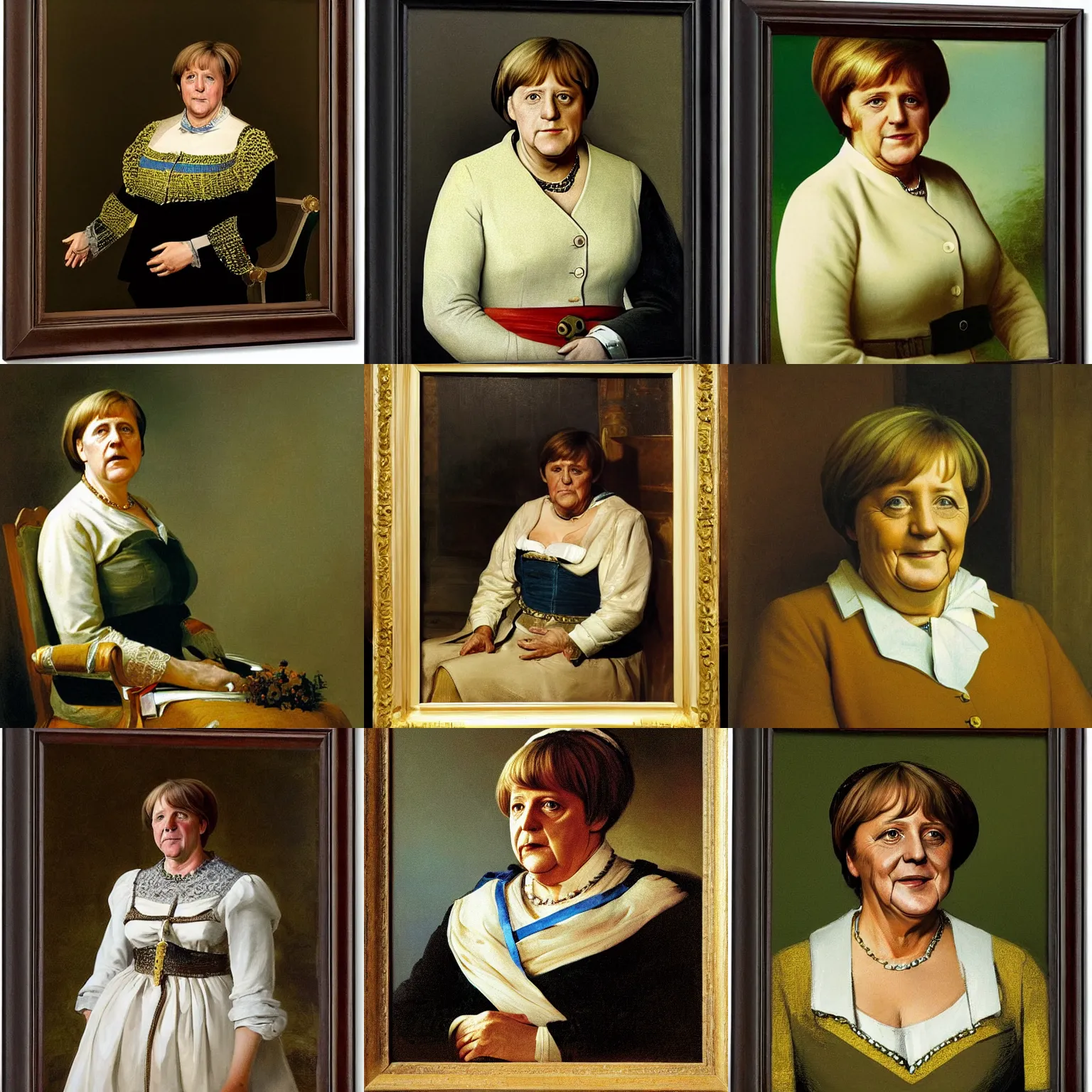 Prompt: portrait of angela merkel, by carl spitzweg