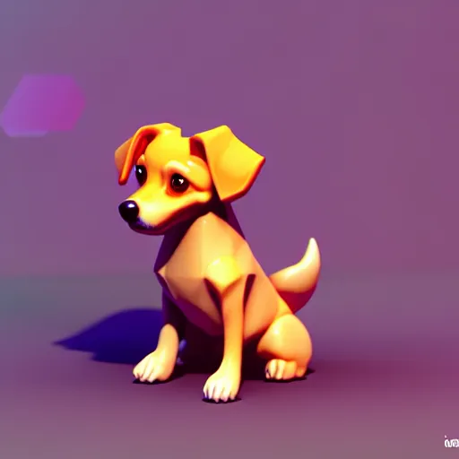 Prompt: Isometric 3D Fantasy Cute Dog, 3D Illustration, soft render, Servando Lupini, handpaint texture, Blender, 3DCoat