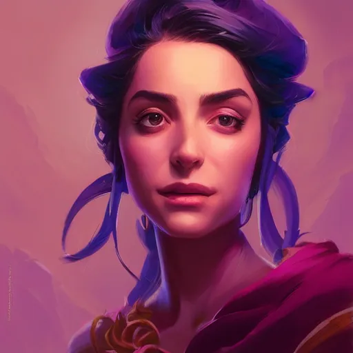 Image similar to portrait of beautiful woman, maya ali mage, gloomhaven, dynamic lighting, gaudy colors, octane render aesthetic, matte painting concept art, official fanart behance hd artstation by jesper ejsing, by rhads and makoto shinkai and lois van baarle and ilya kuvshinov and rossdraws