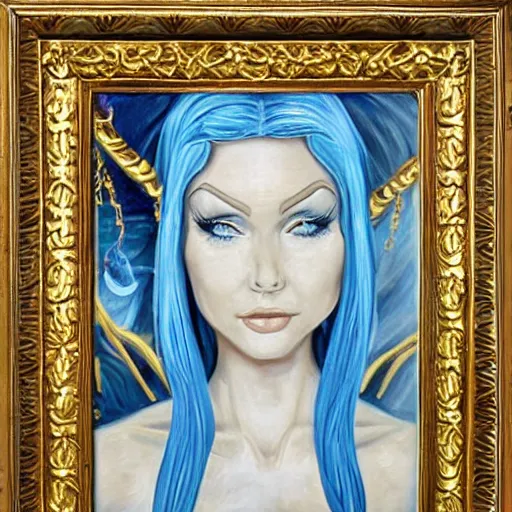 Image similar to perfect painting of an elven woman dressed in white and gold