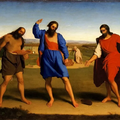 Image similar to me and the boys at 3 am looking for beans, cinematic, sharp, crisp, nicolas poussin