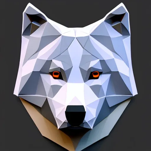 Image similar to low poly wolf face