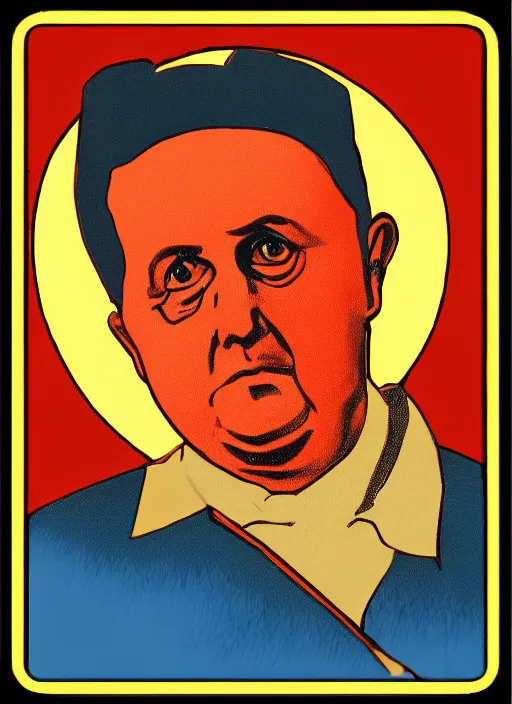 Image similar to comrade gorbachev in hell, infernal icon with halo, color art in church style 4 k