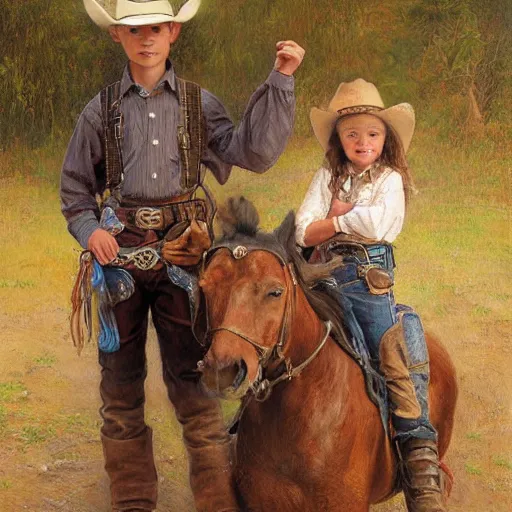 Image similar to cowboy, western art, Lilia Alvarado, Sophie Anderson, Mark Arian, Bob Byerley