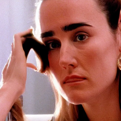 Prompt: Still of Jennifer Connelly removing her mask in Eyes Wide Shut (1999)