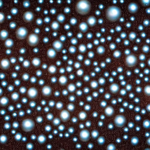 Image similar to army of balls with universes inside, hubble background, 5 5 mm