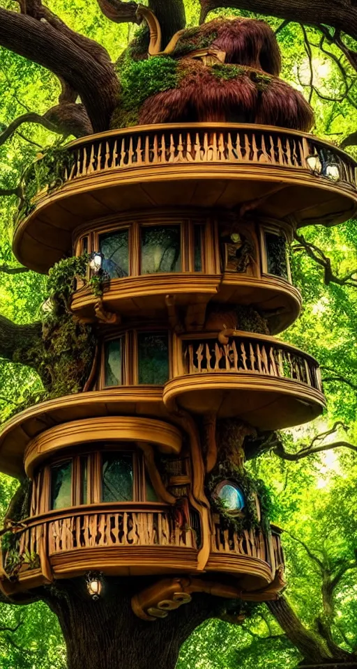 Image similar to An incredibly beautiful scene from a 2022 Marvel film featuring a cozy art nouveau reading nook in a fantasy tree house. 8K UHD.