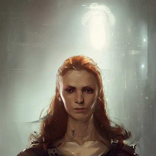 Image similar to portrait of a woman by greg rutkowski, she is about 3 0 years old, slavic, pretty, blond hair with two strans around her face, crying, helplessness and denial, she is wearing a futuristic space gear, highly detailed portrait, digital painting, artstation, concept art, smooth, sharp foccus ilustration, artstation hq.