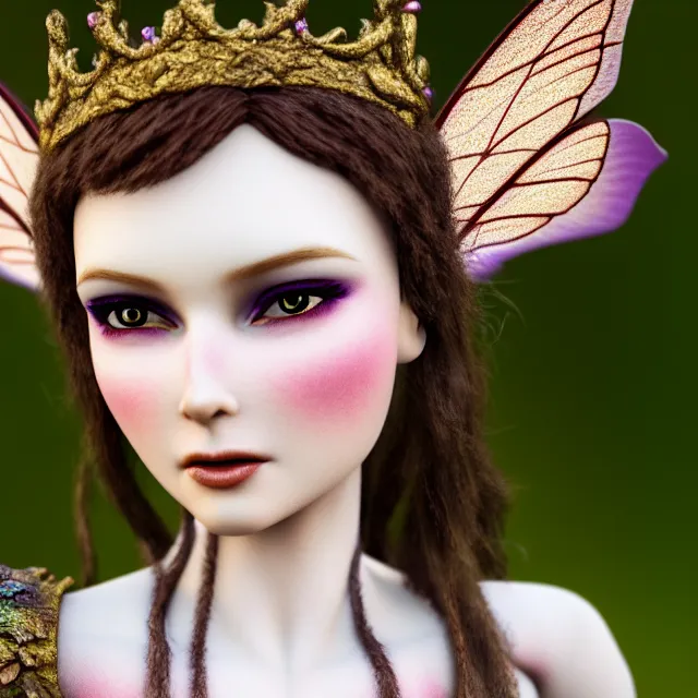 Prompt: photo of an adult fairy queen, highly detailed, 4 k, hdr, smooth, sharp focus, high resolution, award - winning photo, photorealistic