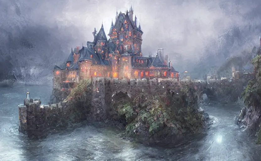 Image similar to castle by wlop