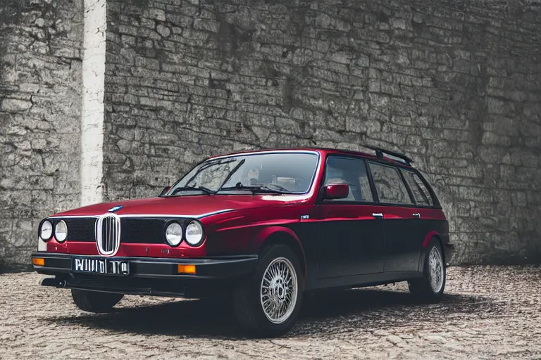 Prompt: 1945 Lancia Delta Integrale BMW M1 estate wagon, XF IQ4, 150MP, 50mm, F1.4, ISO 200, 1/160s, natural light, Adobe Photoshop, Adobe Lightroom, photolab, Affinity Photo, PhotoDirector 365