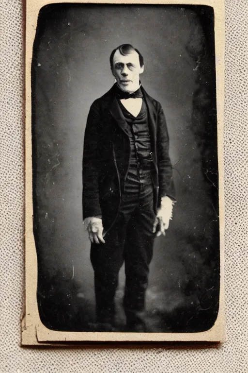 Image similar to cabinet card of creepy mutant victorian gentleman, scary, nightmare