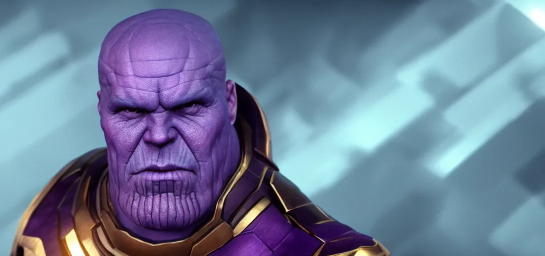 Image similar to Isometric 3d octane render of Thanos