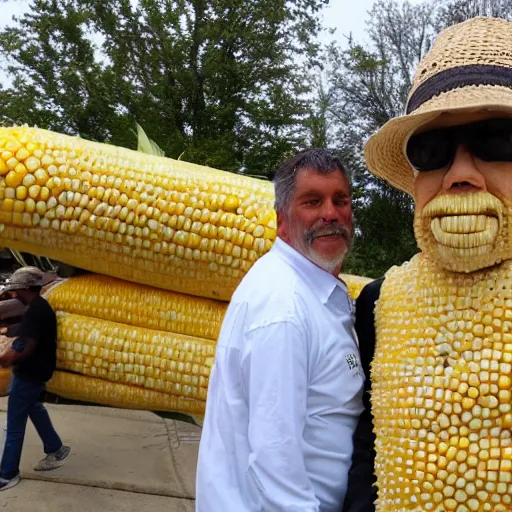 Prompt: the corn man awaits your arrival