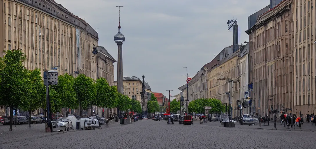 Image similar to street view from berlin, germany, high quality