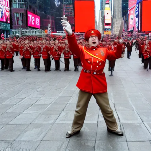Image similar to soviet red army take over time square