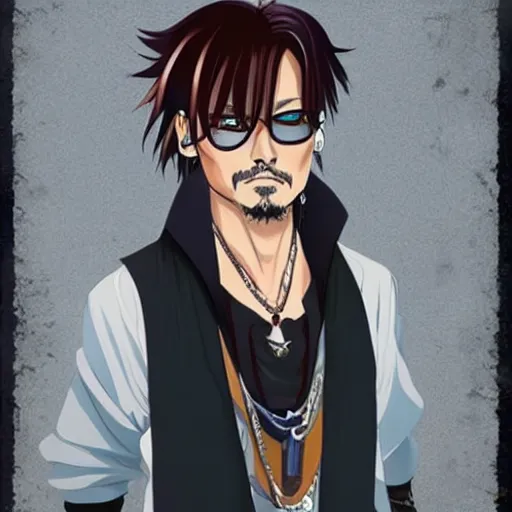 Image similar to johnny depp as anime character