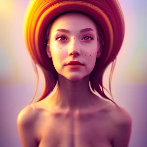 Image similar to portrait of a girl with a bundt cake on her face , digital art, cinematic, concept art, 8k, painting, imaginefx, cgsociety, trending on artstation