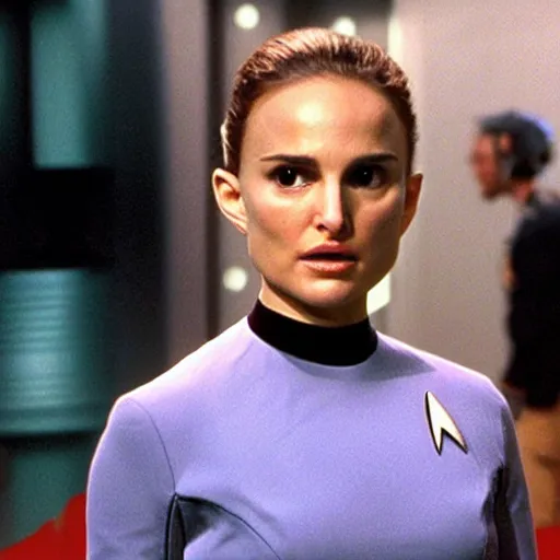 Image similar to natalie portman on the set of star trek