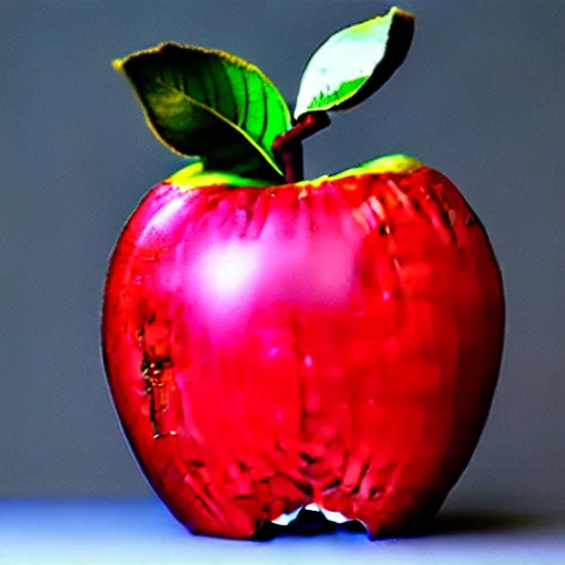 Image similar to An apple is made of ruby crystal.