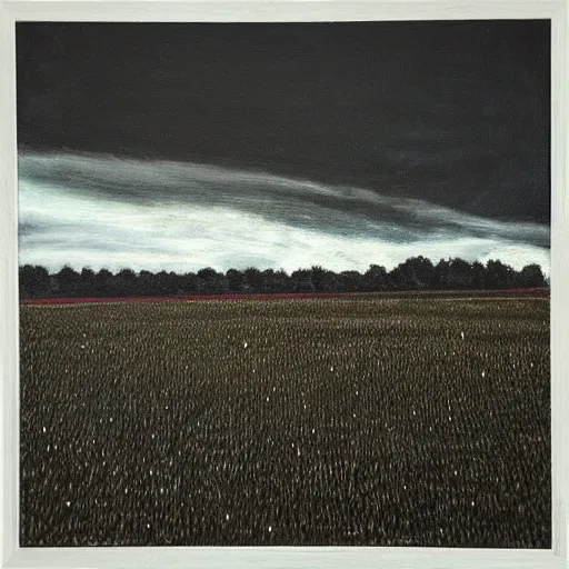 Image similar to “a field with storm oil on black canvas”