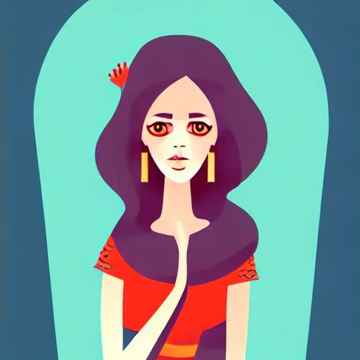 Prompt: Illustration of a female character, by Ana Varela, Trend on Behance Illustration
