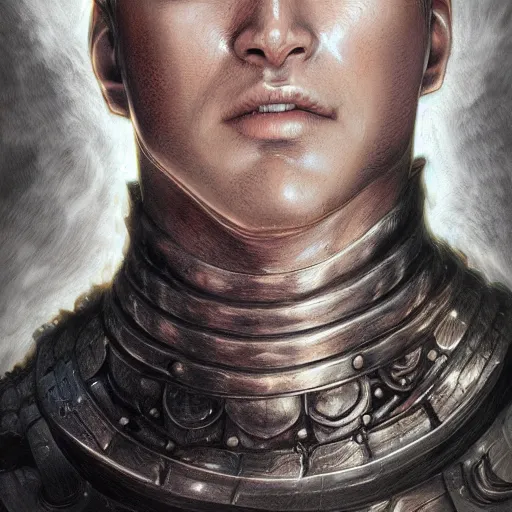 Prompt: photorealistic portrait of guts from berserk extremely detailed, made by wlop and maxwell boas