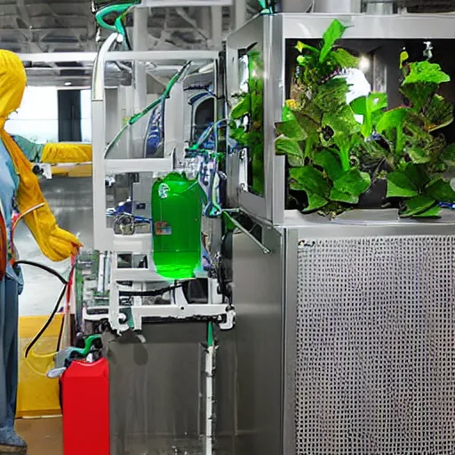 Image similar to a machine that converts plastic into plants.