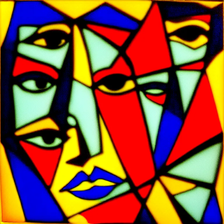 Image similar to i stare into a reflection of my time expiring. emergence of desperate faces. fauvism, pyramids of hyperspace. as a fancy square ceramic tile