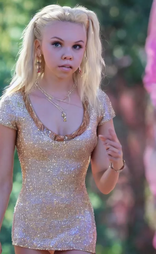 Image similar to jordyn jones as jeannie in i dream of jeannie, 8 k movie still