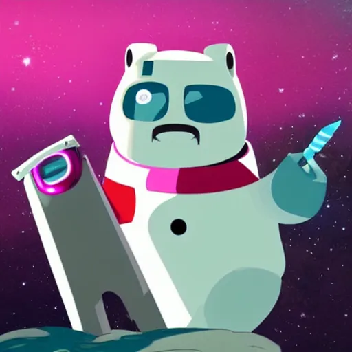 Prompt: baby harp seal dressed as futuristic astronauts, pink grasslands, genndy tartakovsky, samurai jack, studio la cachette, scary lighting